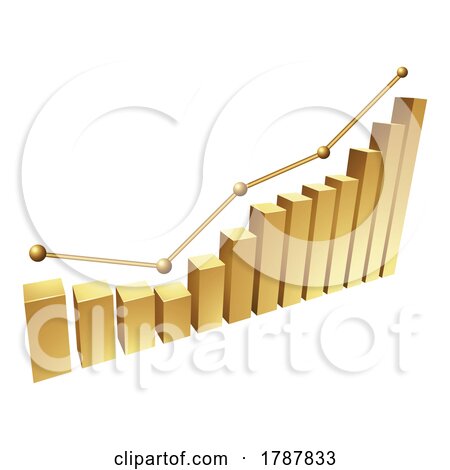 Golden Stat Bars on a White Background by cidepix