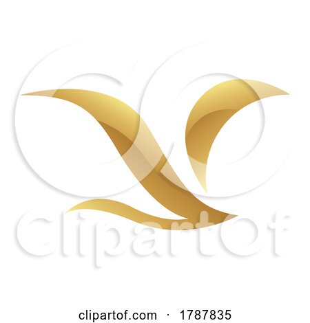 Golden Soft Wings Icon on a White Background by cidepix