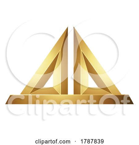 Golden Embossed Statuette-like Triangles on a White Background by cidepix