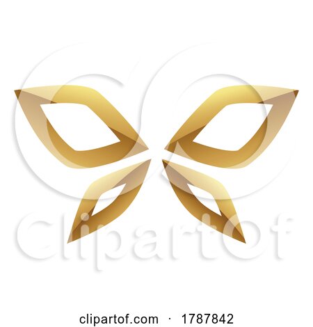 Golden Glossy Abstract Butterfly on a White Background by cidepix