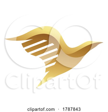 Golden Glossy Abstract Eagle on a White Background by cidepix
