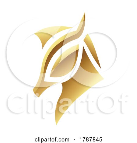 Golden Glossy Abstract Horse on a White Background by cidepix