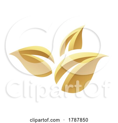 Golden Glossy Leaves on a White Background - Icon 2 by cidepix