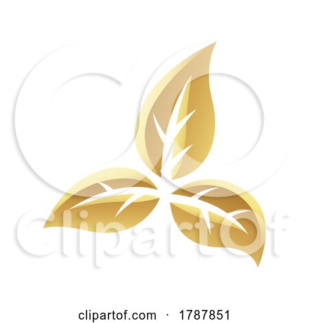 Golden Glossy Leaves on a White Background - Icon 3 by cidepix