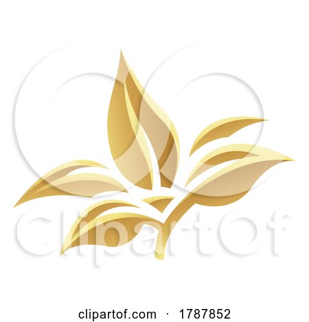Golden Glossy Leaves on a White Background - Icon 4 by cidepix