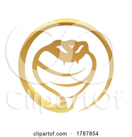 Golden Glossy Snake Icon on a White Background by cidepix