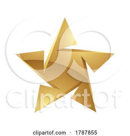 Golden Glossy Star Shape on a White Background by cidepix
