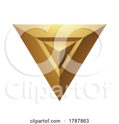 Golden Abstract Pyramid on a White Background by cidepix