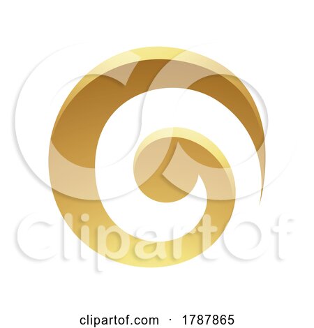 Golden Abstract Swirly Circle Icon on a White Background by cidepix