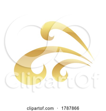 Golden Abstract Swirly Waves Icon on a White Background by cidepix