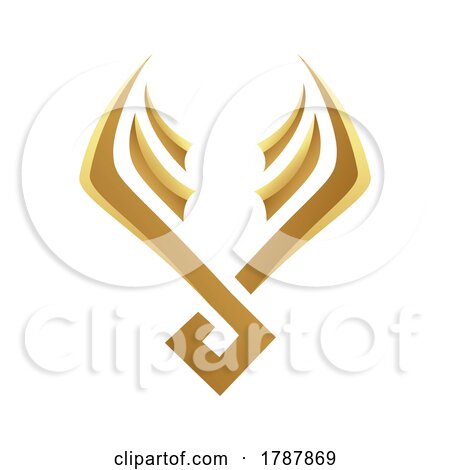 Golden Glossy Abstract Wings on a White Background - Icon 1 by cidepix