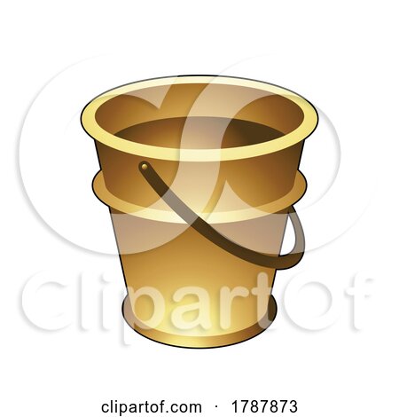 Golden Bucket on a White Background by cidepix