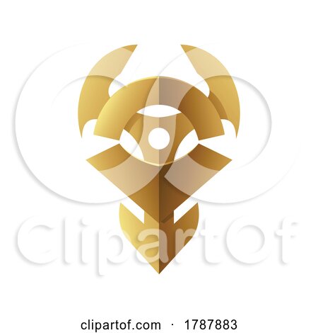Golden Abstract Tribal Anchor Shape on a White Background by cidepix