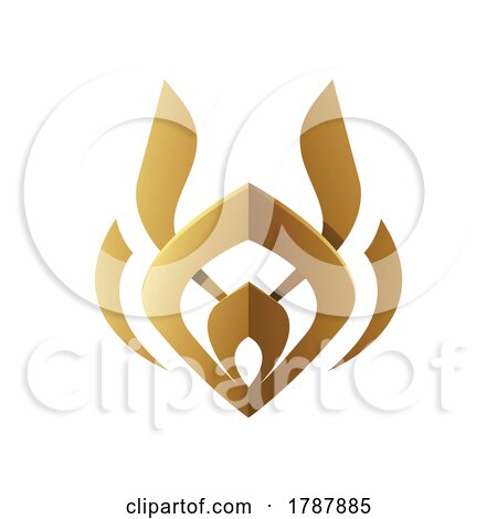 Golden Abstract Tribal Crest on a White Background by cidepix