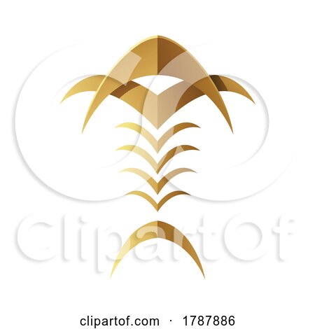 Golden Abstract Tribal Fishbone on a White Background by cidepix