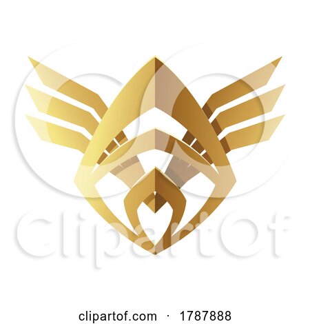 Golden Abstract Tribal Knight Helmet on a White Background by cidepix