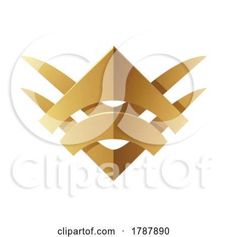 Golden Abstract Tribal Square on a White Background by cidepix