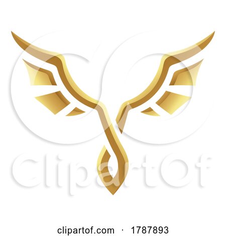 Golden Glossy Abstract Wings on a White Background - Icon 3 by cidepix