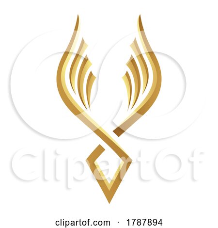 Golden Glossy Abstract Wings on a White Background - Icon 4 by cidepix
