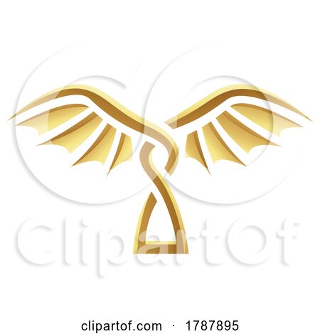 Golden Glossy Abstract Wings on a White Background - Icon 5 by cidepix