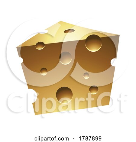 Golden Glossy Cheese on a White Background by cidepix