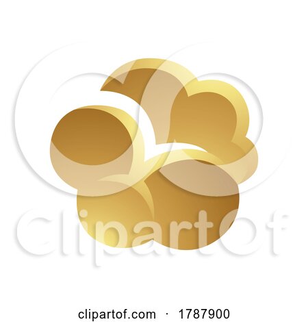 Golden Glossy Cloud on a White Background by cidepix