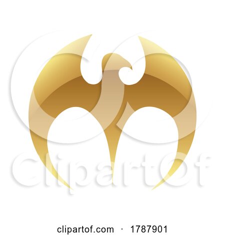 Golden Glossy Eagle Icon on a White Background by cidepix