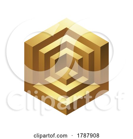 Golden Abstract 3d Hexagons on a White Background by cidepix