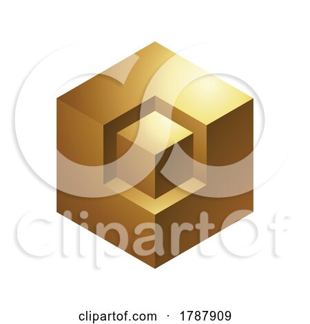 Golden Abstract Cubes on a White Background by cidepix