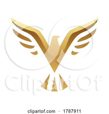Golden Abstract Eagle with Open Wings on a White Background by cidepix