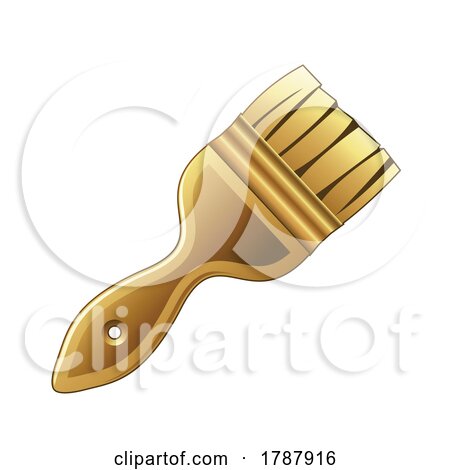 Golden Paint Brush on a White Background by cidepix