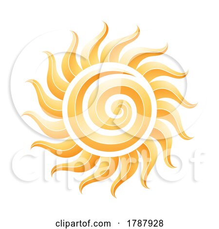 Curvy Yellow Embossed Spiral Sun Icon by cidepix