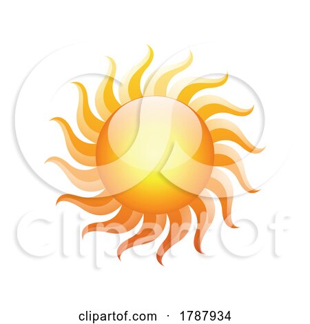Curvy and Glossy Yellow Sun Icon by cidepix