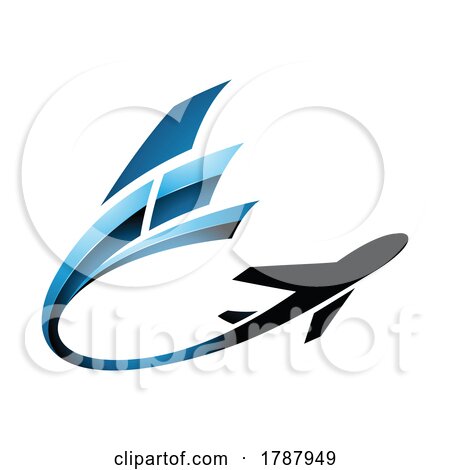 Airplane with a Long Glossy Blue Tail by cidepix