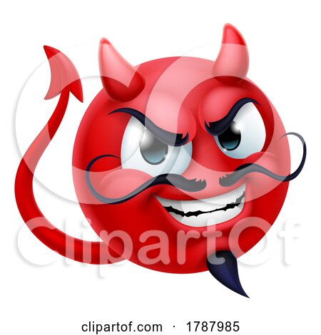 Devil Emoji Emoticon Man Face Cartoon Icon Mascot by AtStockIllustration
