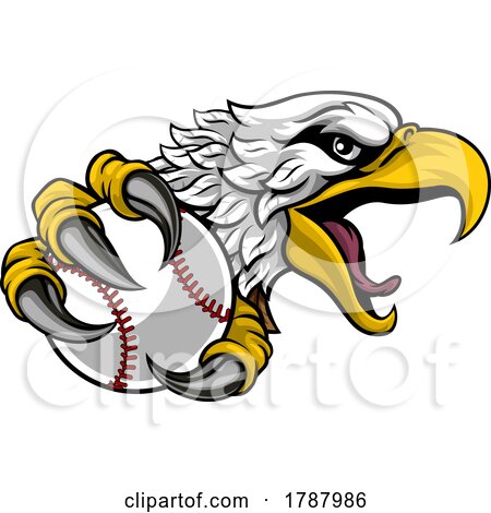 Eagle Hawk Baseball Ball Cartoon Sport Team Mascot by AtStockIllustration