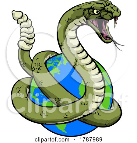 Rattlesnake Coiled Around Earth by AtStockIllustration