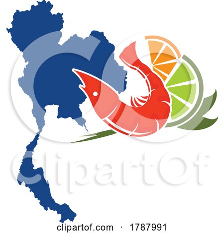 Shrimp Citrus and Thai Map by Vector Tradition SM
