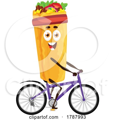 Shawarma Mascot Riding a Bike by Vector Tradition SM