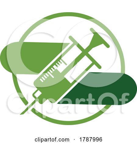 Green Syringe Hormone Free Icon by Vector Tradition SM