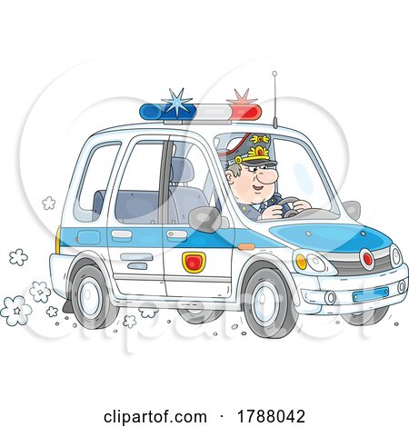 Police Officer Driving a Car by Alex Bannykh