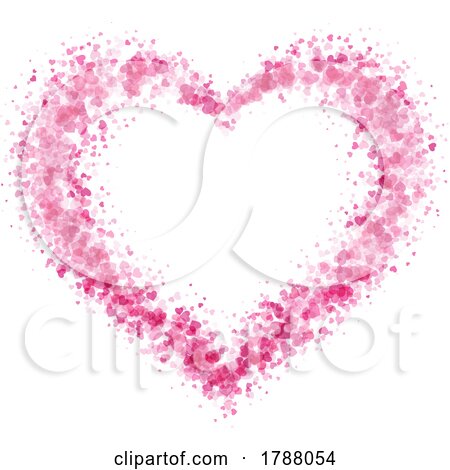 Valentines Day Heart Made of Tiny Hearts by KJ Pargeter
