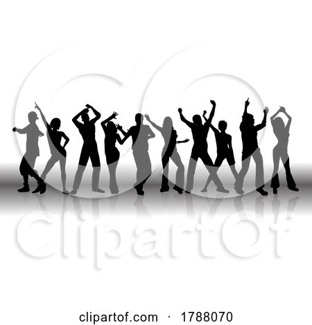 Banner with Silhouettes of People Dancing by KJ Pargeter