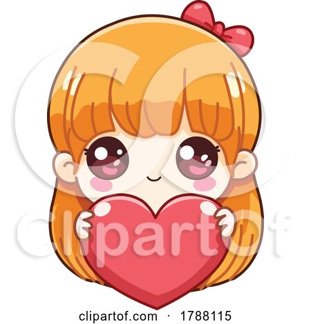 Chibi Girl Holding a Heart by yayayoyo