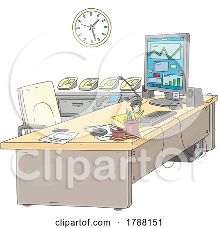 Cartoon Government Office Desk by Alex Bannykh