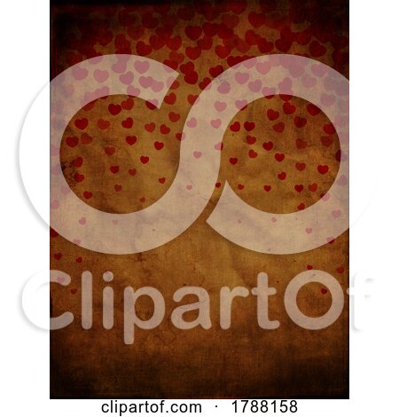 Grunge Valentines Day Background with Hearts Design by KJ Pargeter