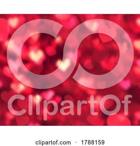 Valentines Day Background with Heart Shaped Bokeh Lights by KJ Pargeter