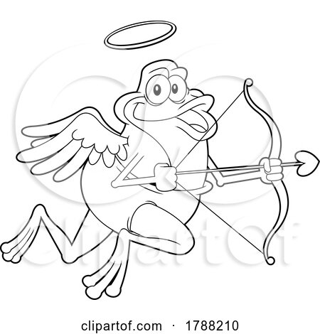 Cartoon Black and White Cupid Frog by Hit Toon