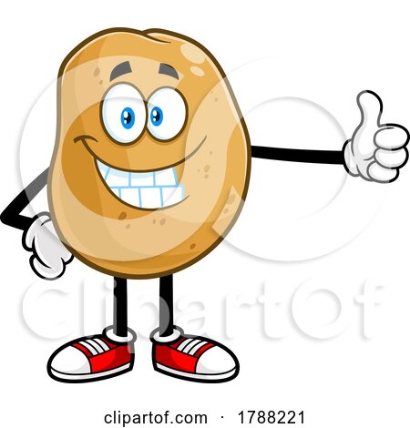 Cartoon Potato Mascot Holding a Thumb up by Hit Toon