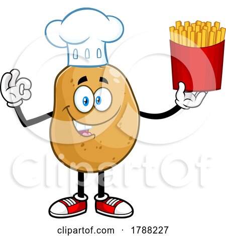 Cartoon Chef Potato Mascot with Fries by Hit Toon